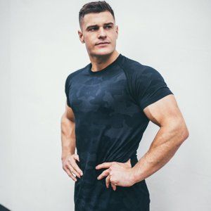 SOLD Alphalete Seamless Camo Shirt in Midnight